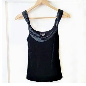 Ann Taylor Velvet & Silk Cowl Neck Dressy Tank Top